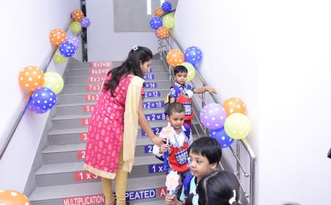 STAIR TREADS WITH MULTIPLICATION TABLES